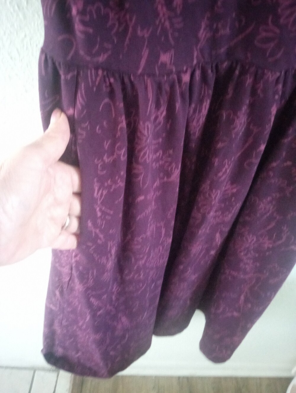 PACT Organic Cotton Purple Wine Floral Print Dress | M - Picture 6 of 9